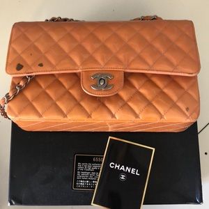 Chanel 2.55 Double Flap w/silver hardware purse